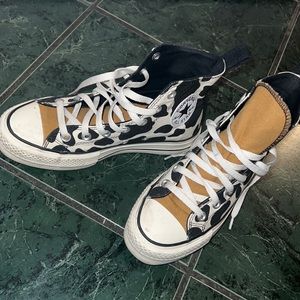 Cow print platform converse